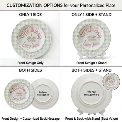 Personalized Hand-Painted Ceramic Birthday Plate - PN09