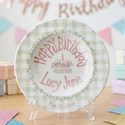 Personalized Hand-Painted Ceramic Birthday Plate - PN09