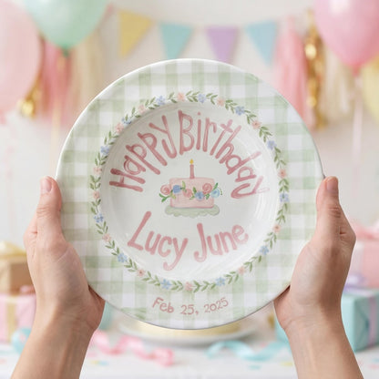 Personalized Hand-Painted Ceramic Birthday Plate - PN09