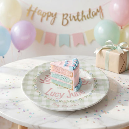 Personalized Hand-Painted Ceramic Birthday Plate - PN09