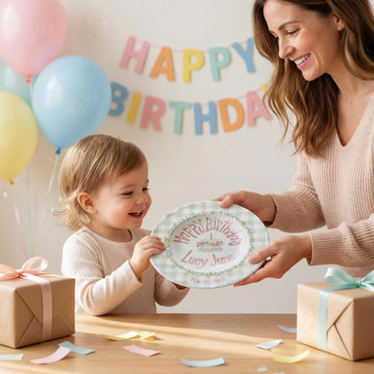 Personalized Hand-Painted Ceramic Birthday Plate - PN09