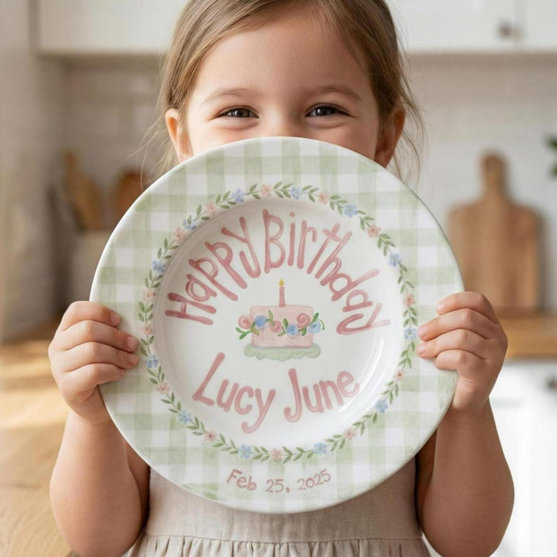 Personalized Hand-Painted Ceramic Birthday Plate - PN09