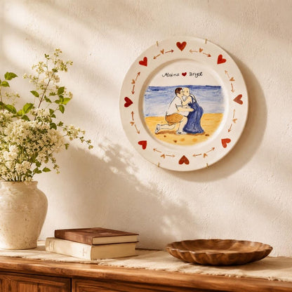 Couple portrait plate personalization example