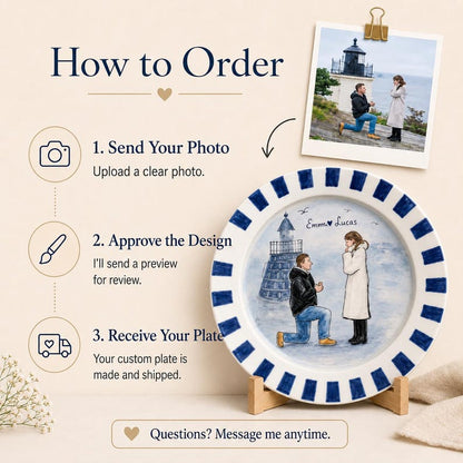 Personalized wedding photo plate