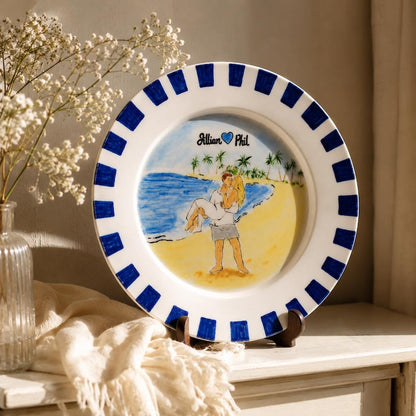 Hand-painted wedding proposal plate